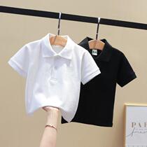 Pure Cotton Boy Short Sleeve T-shirt White CUHK Boy Baby Red POLO Shirt Child Clothing Summer Dress Compassionate Clothing Thin 6