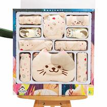 Colour Cotton Baby Clothes New Kittens Cartoon Newborn Gift Box Suit Just Born Full Moon Baby Baby