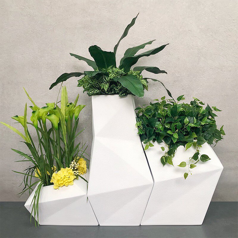 Modern minimalist GRP ground large flower pot Nordic creative indoor home soft-fit combined flower arrangement decorative pendulum-Taobao