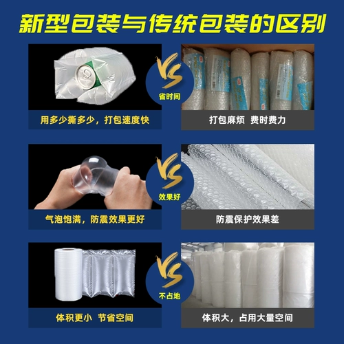 Наполненная сумка, пузырчатая подушка, экспресс-защита от падения, электронная коммерция, упаковочный буфер, утолщенная пузырчатая пленка, разрываемая оптовая продажа, надувной насос