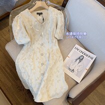 Internet Red Feeling Fatter sister Lieven dress lady Summer 2022 new small Temperament Reduction of Bliss Sleeve of Blisters Sleeves