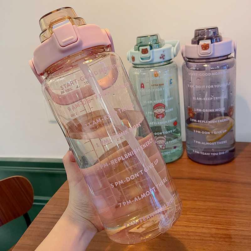 Eight cups of water cups a day to remind drinking water scale cups portable high temperature resistant with straw capacity sports male and female students