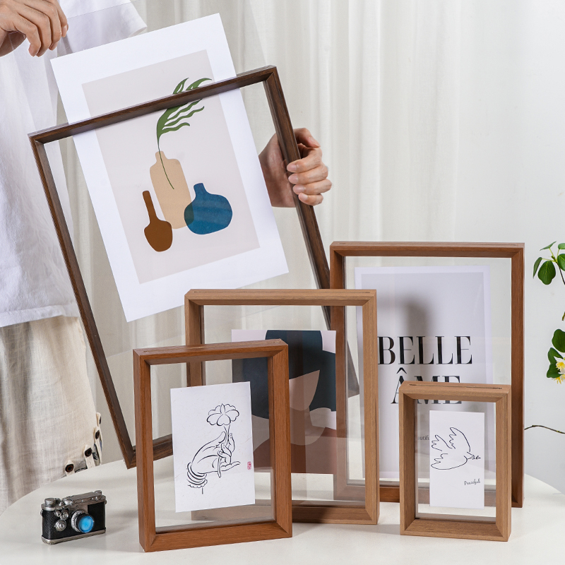 Double-Sided Transparent Photo Frame Display Stand Framed Picture Frame 6-Inch 7-Inch 8-Inch Specimen Frame A4 Acrylic Photo Frame Wall-Mounted