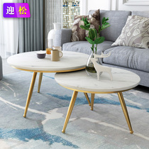 Nordic rock tables are minimally post-modern net red luxury round home living room small household creative marble table