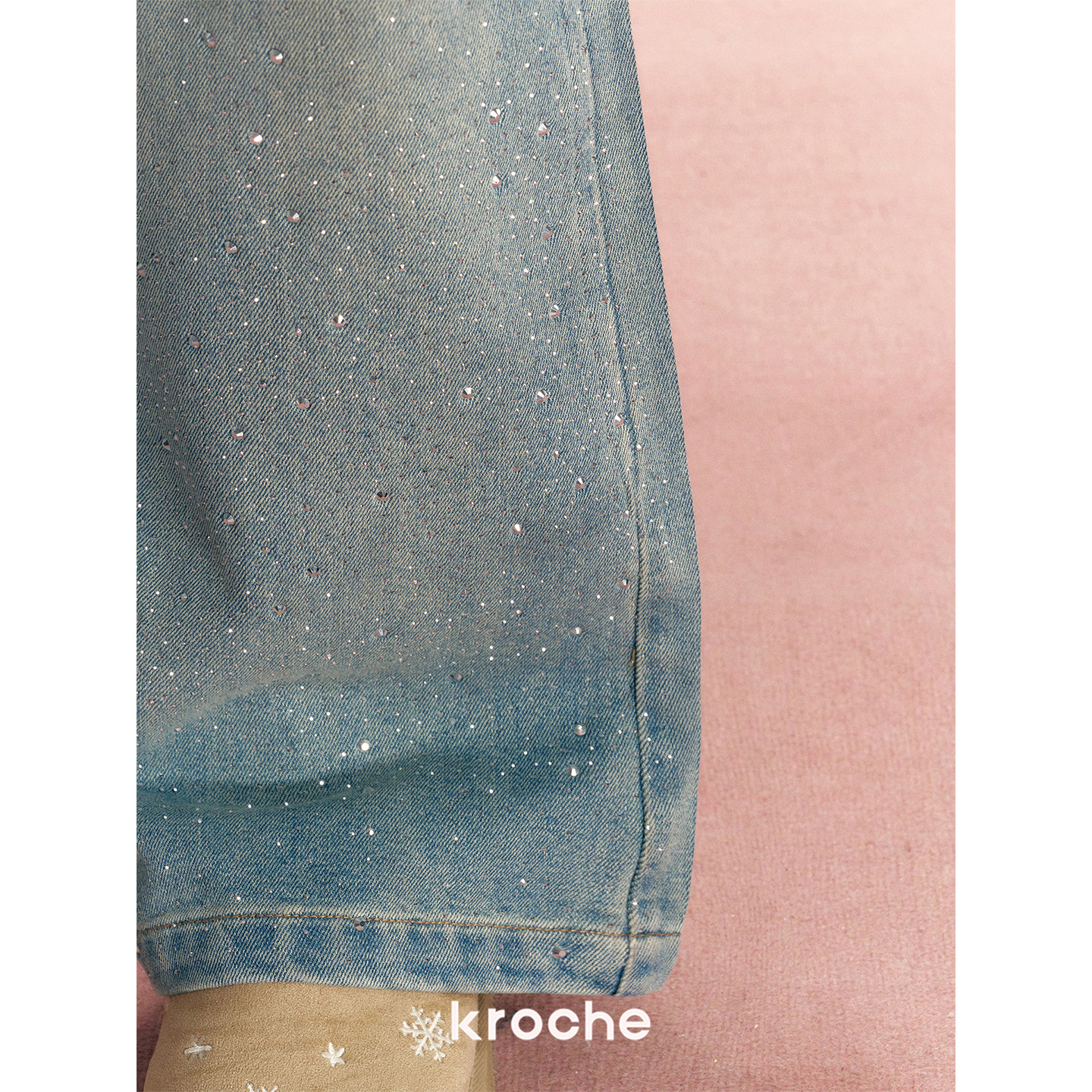 KROCHE デニム ワイド ストレート デニムパンツ KN2023