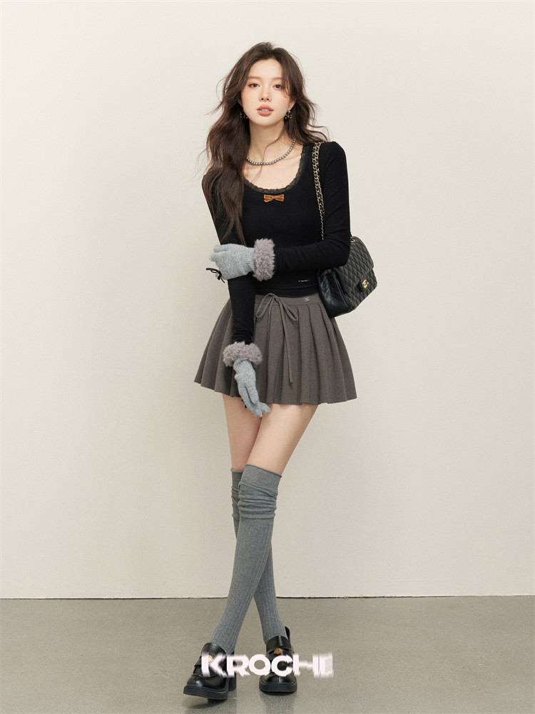 KROCHE リボン レース Tシャツ KB3352