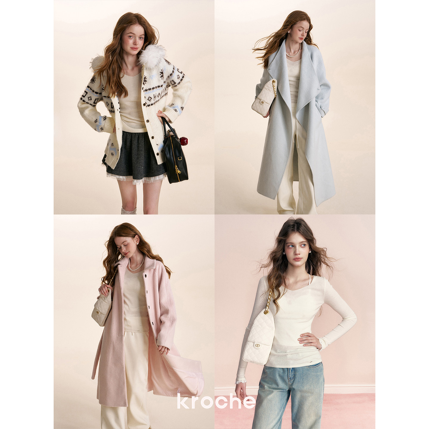 KROCHE Vネック 長袖 ニット KP8062