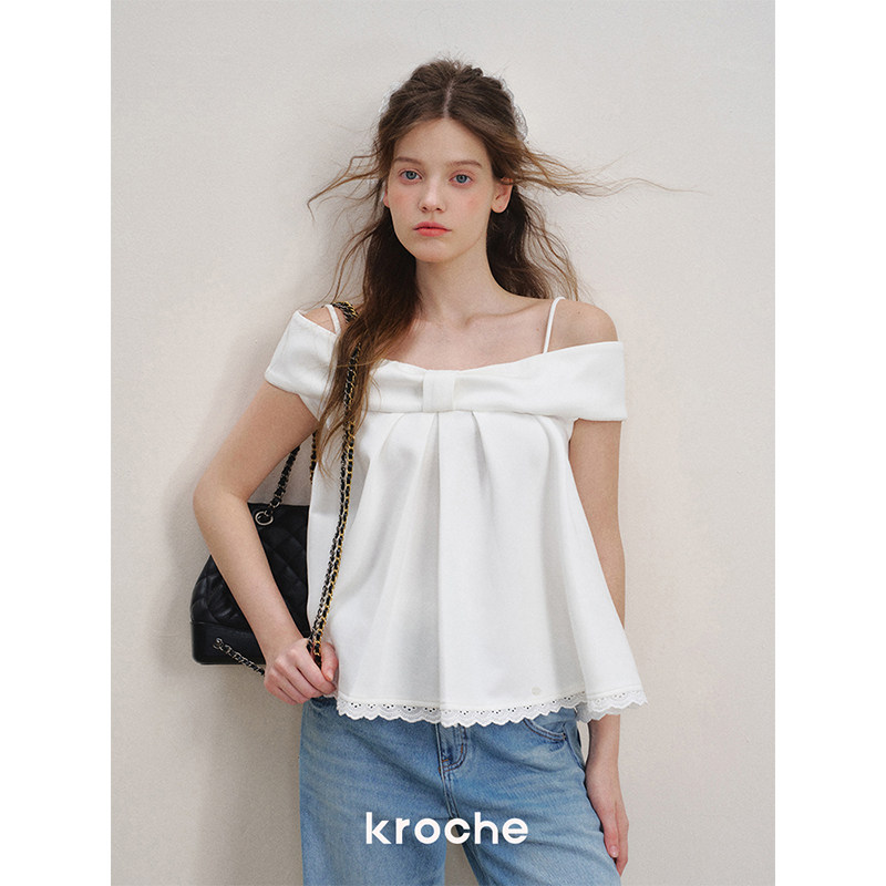 KROCHE リボン オフショルダー シャツ・ブラウス KB5132