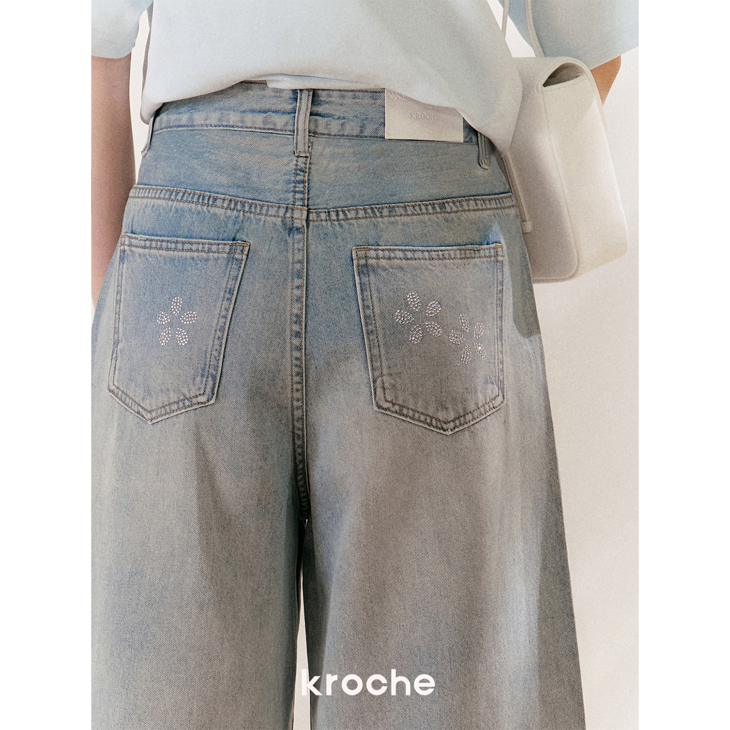 KROCHE デニム ワイド デニムパンツ KNC2040