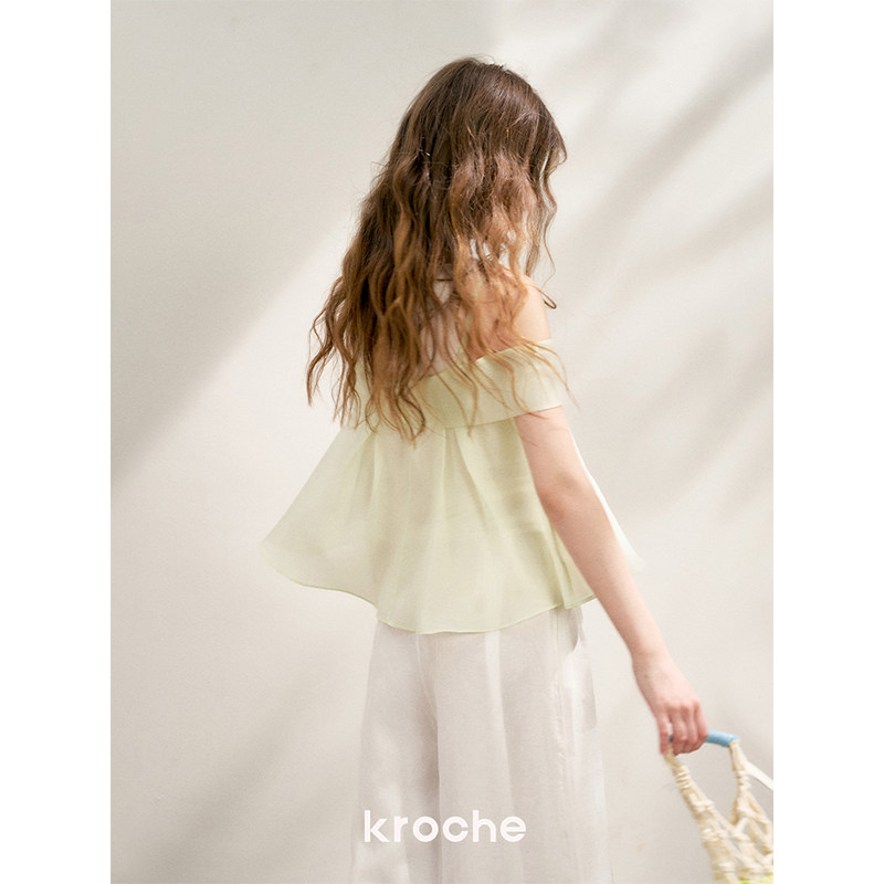 KROCHE リボン オフショルダー Tシャツ KBS3003