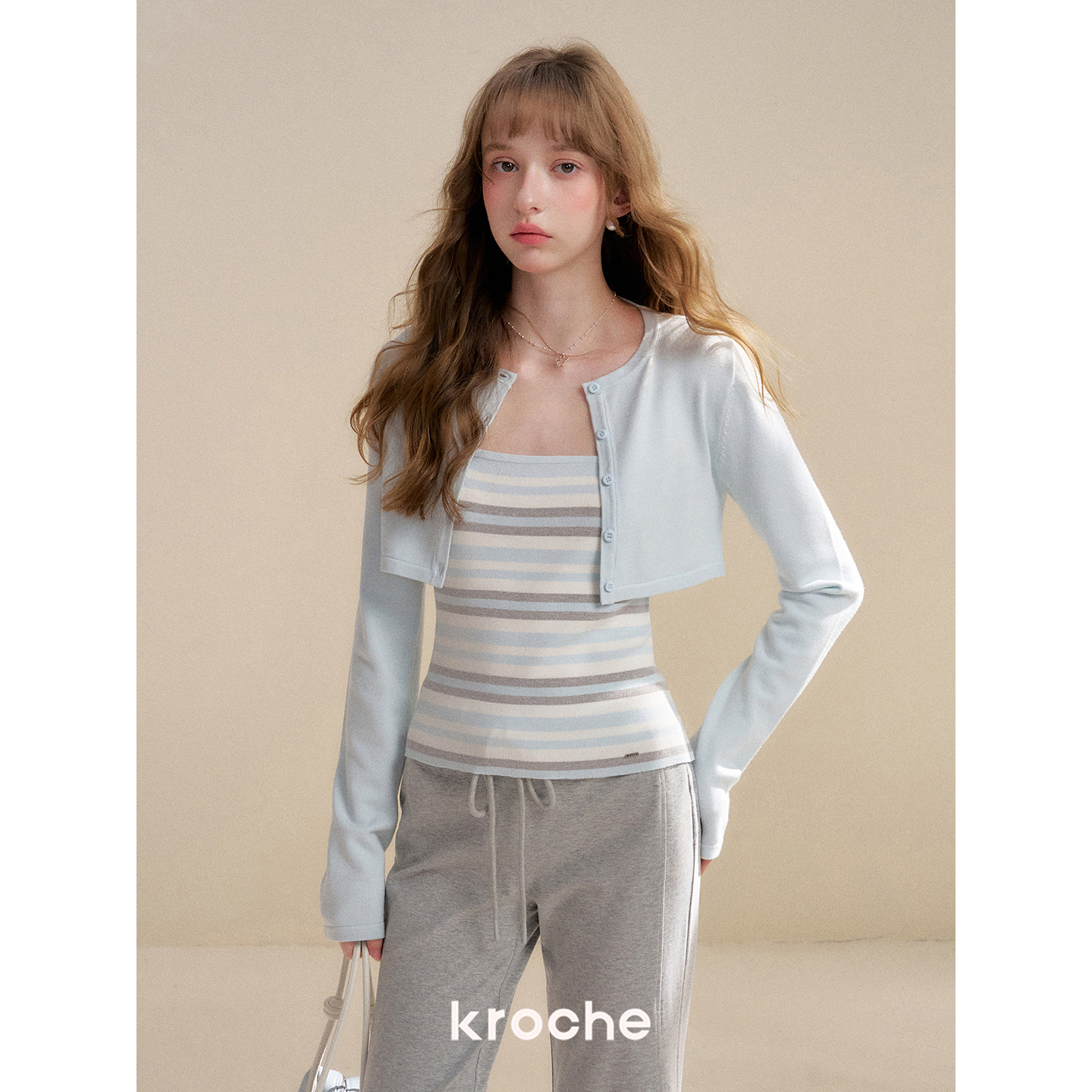KROCHE ストライプ 長袖 ニット KZY2064