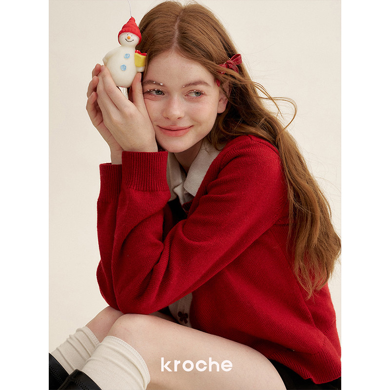 KROCHE リボン 配色 ニット KB4626