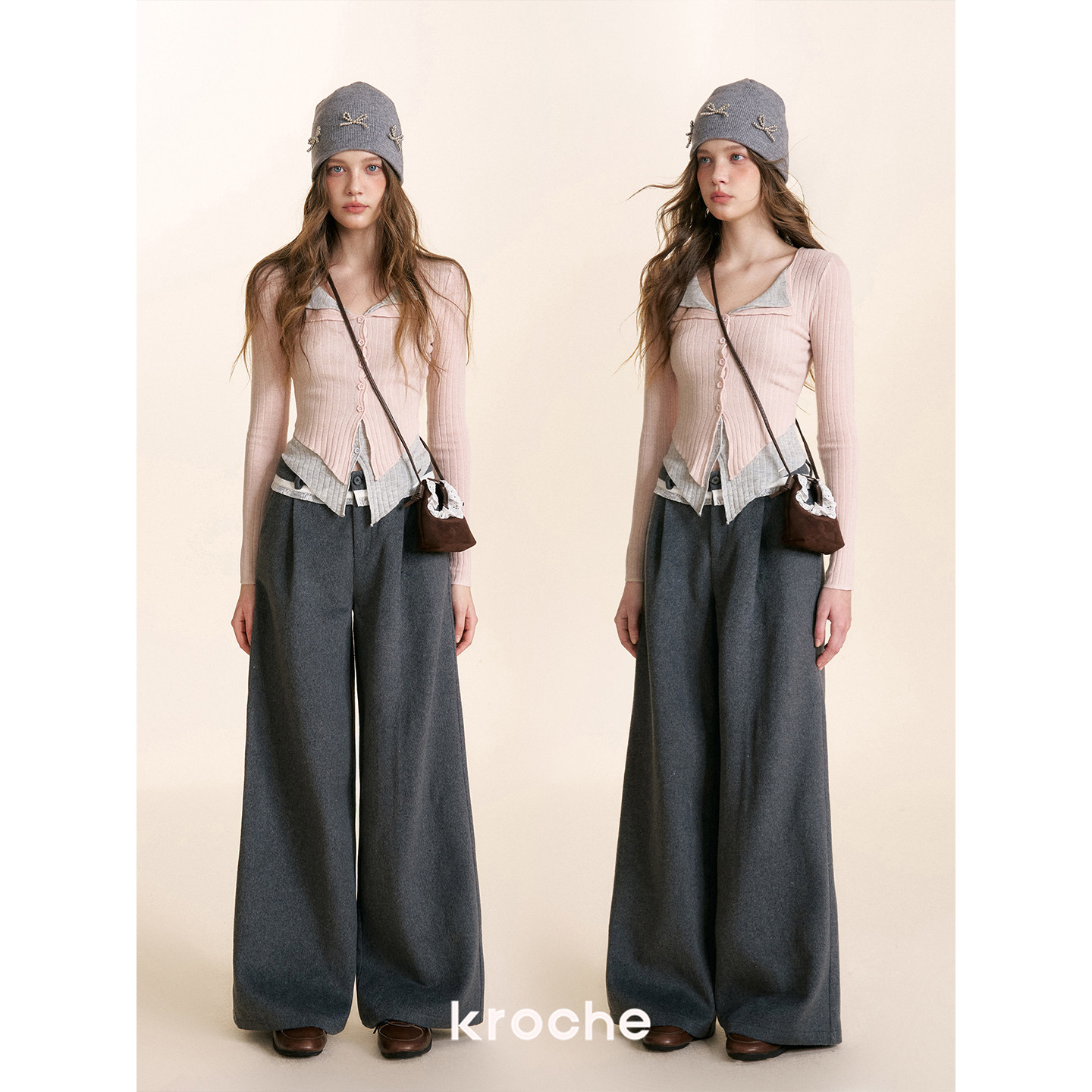 KROCHE レース ワイド パンツ KL7024