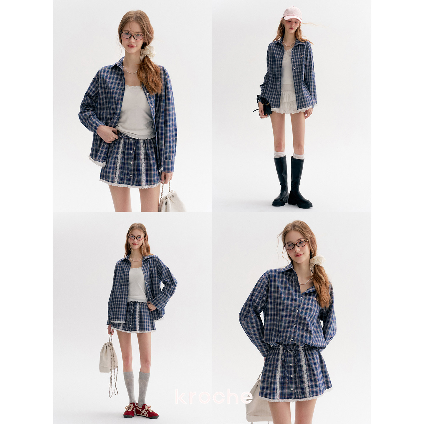 KROCHE レース チェック セットアップ KPK9020