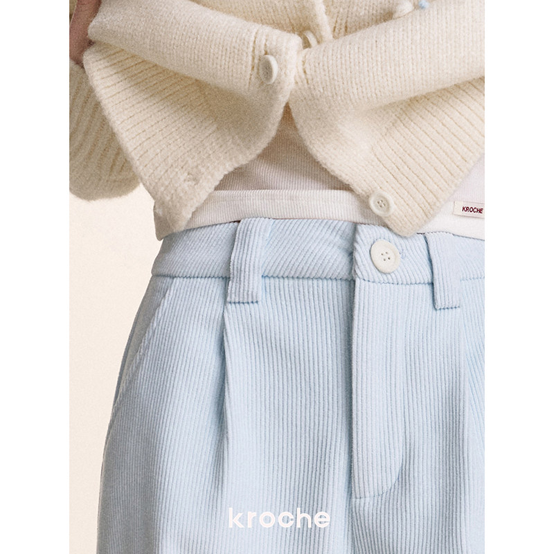 KROCHE ハイウエスト ワイド ストレート パンツ KB4576