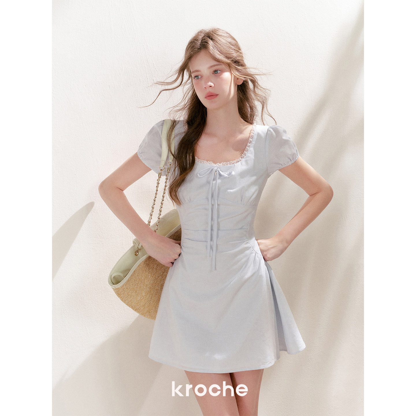 KROCHE パフスリーブ ワンピース KR2114