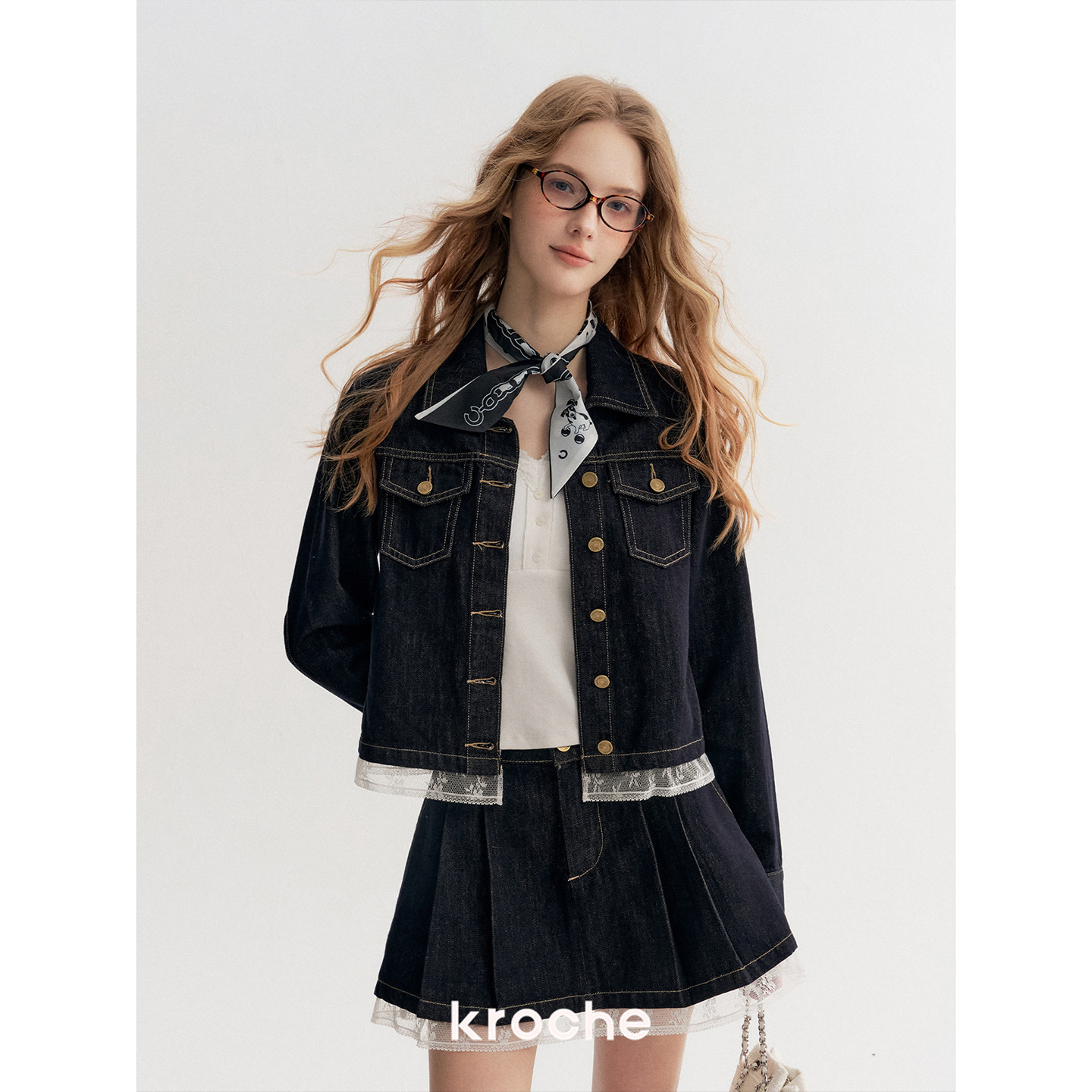 KROCHE レース デニム セットアップ KZY5014