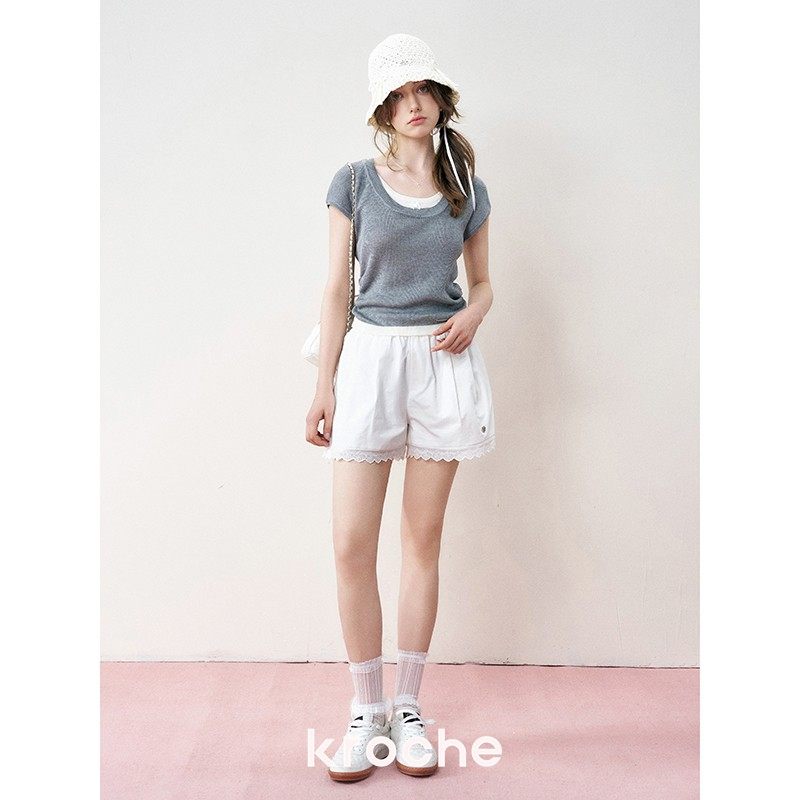 KROCHE 重ね着風 半袖 Tシャツ KB4134