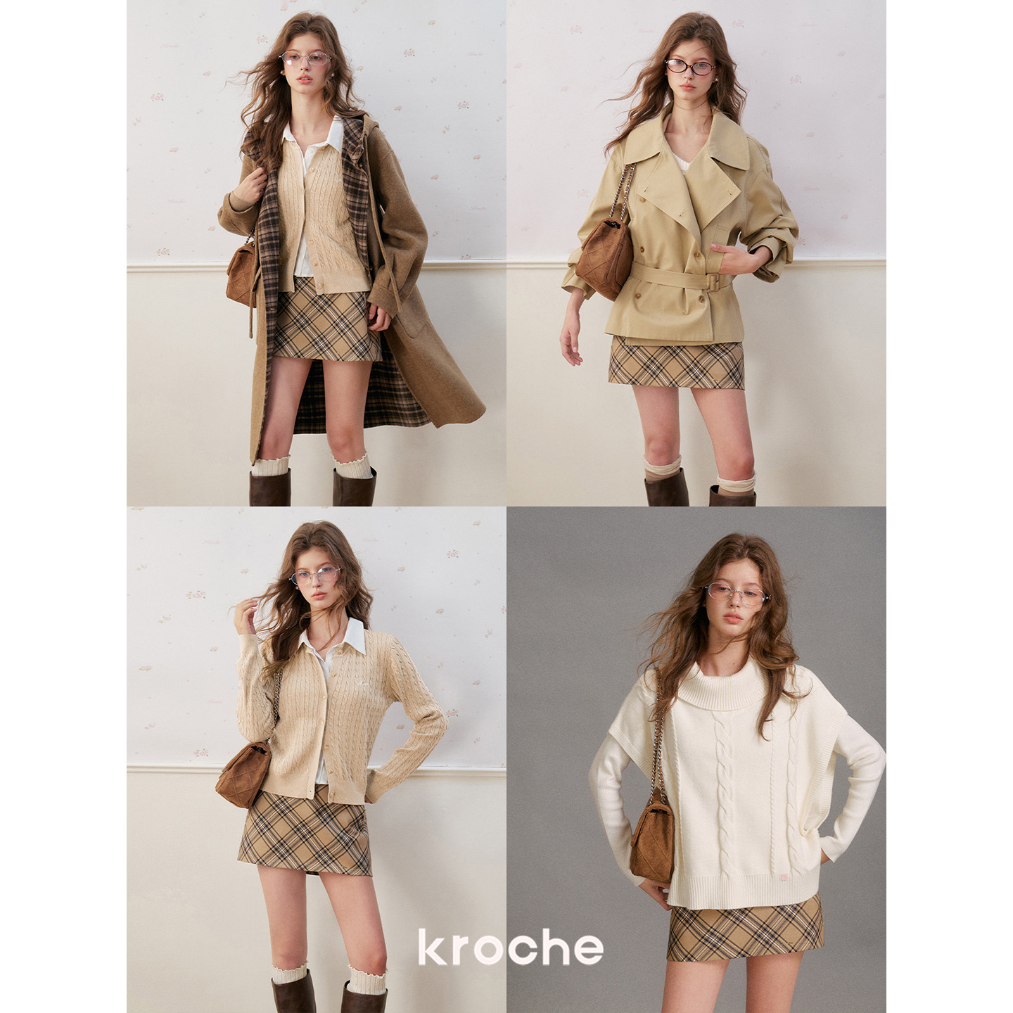 KROCHE チェック スカート KDC3082