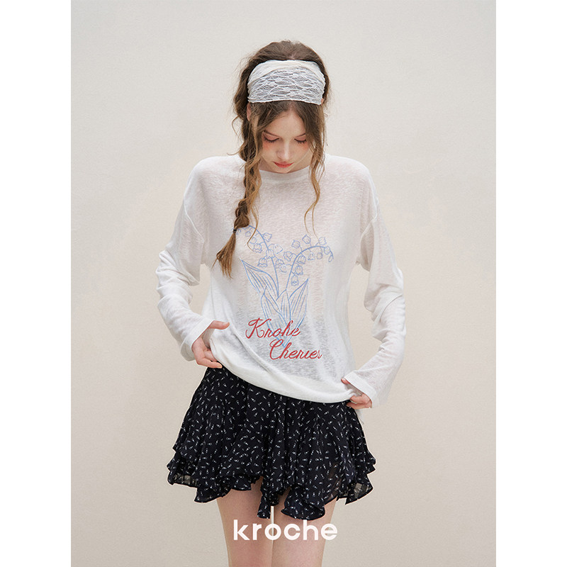 KROCHE フラワー アシンメトリー スカート KDC5005