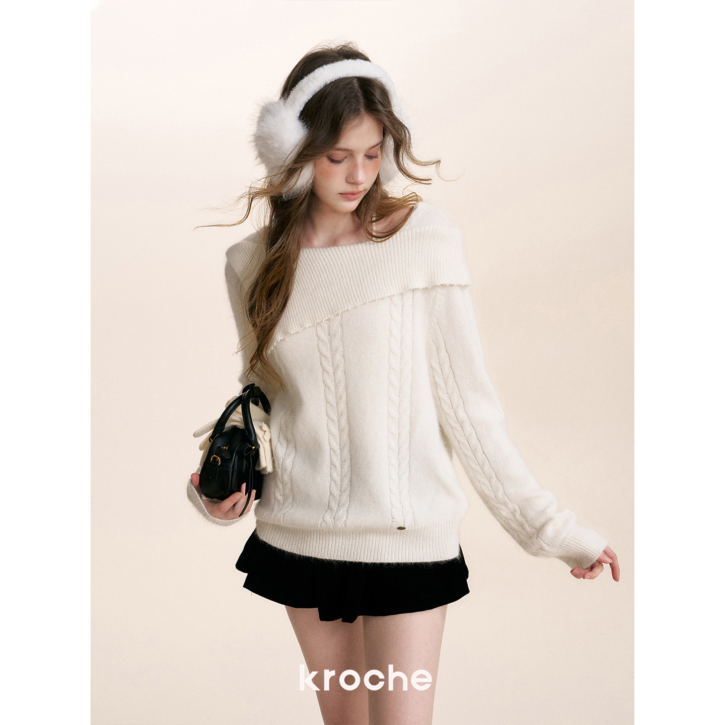 KROCHE オフショルダー ニット KTS4014