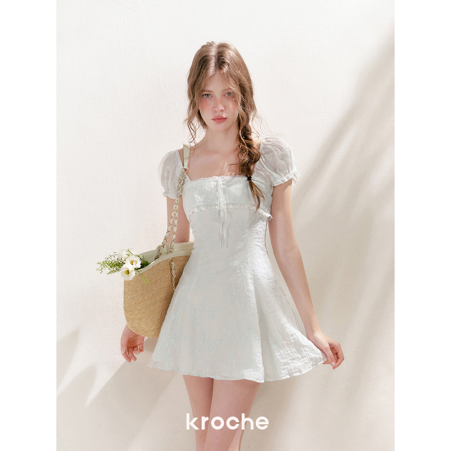 KROCHE レース 刺繍 ワンピース KR8115