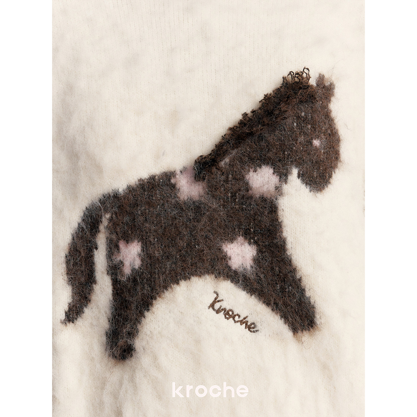 KROCHE ジャカード 配色 長袖 ニット KTS8027