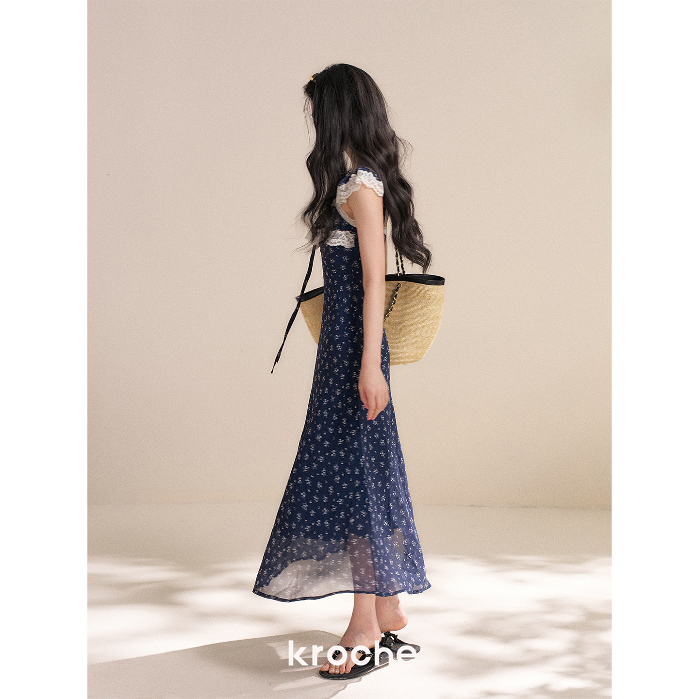 KROCHE レース フラワー ワンピース KR9067