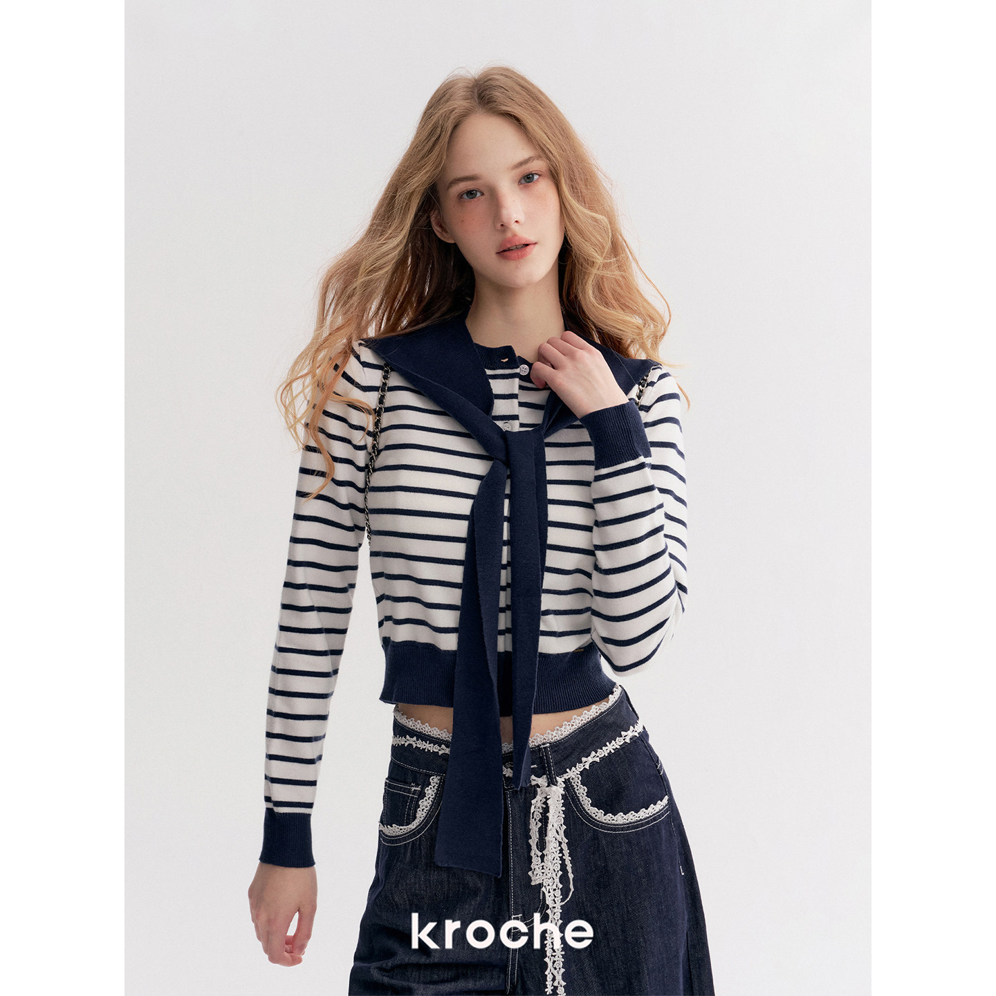 KROCHE ストライプ 配色 ニット KP8023