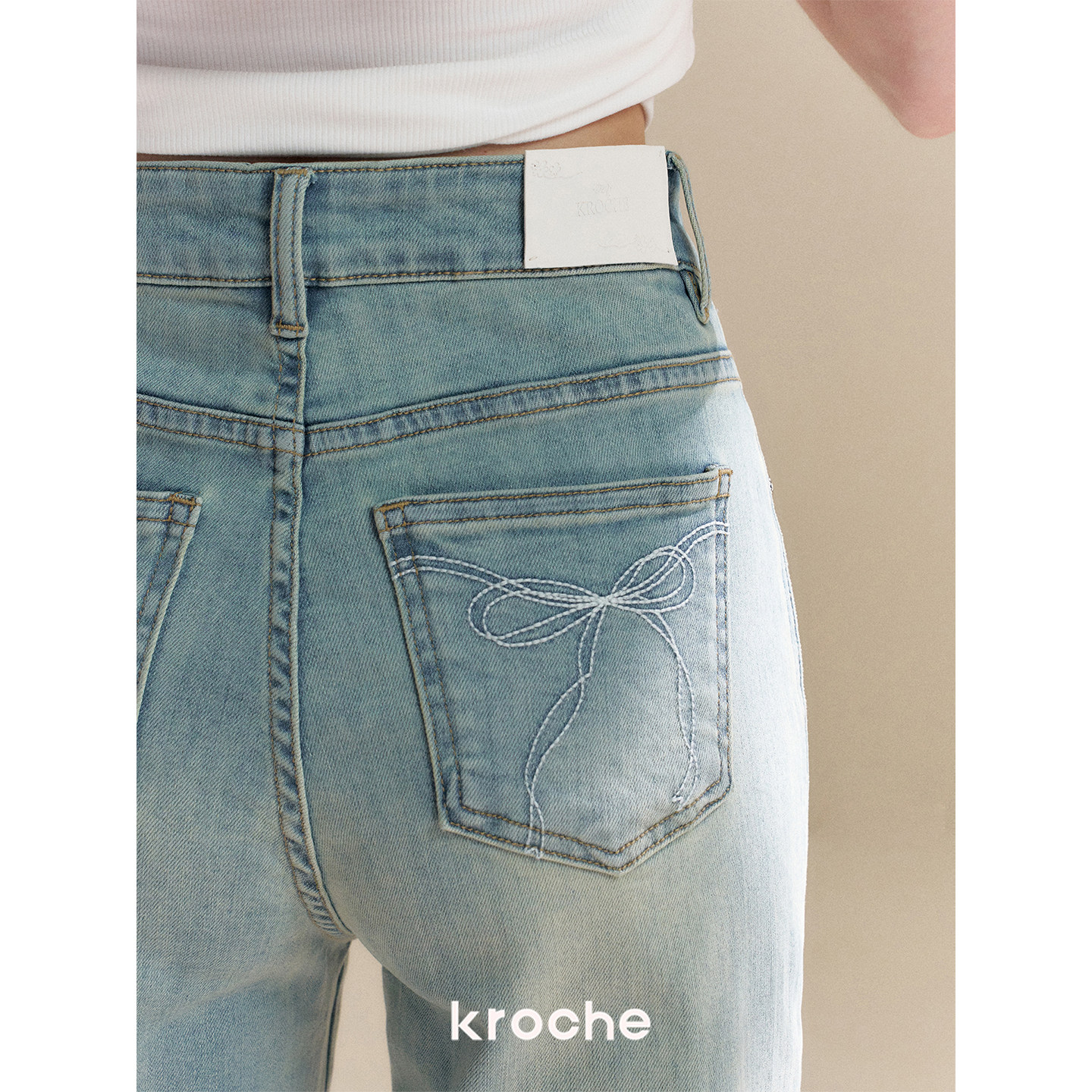 KROCHE リボン デニム デニムパンツ KN9037