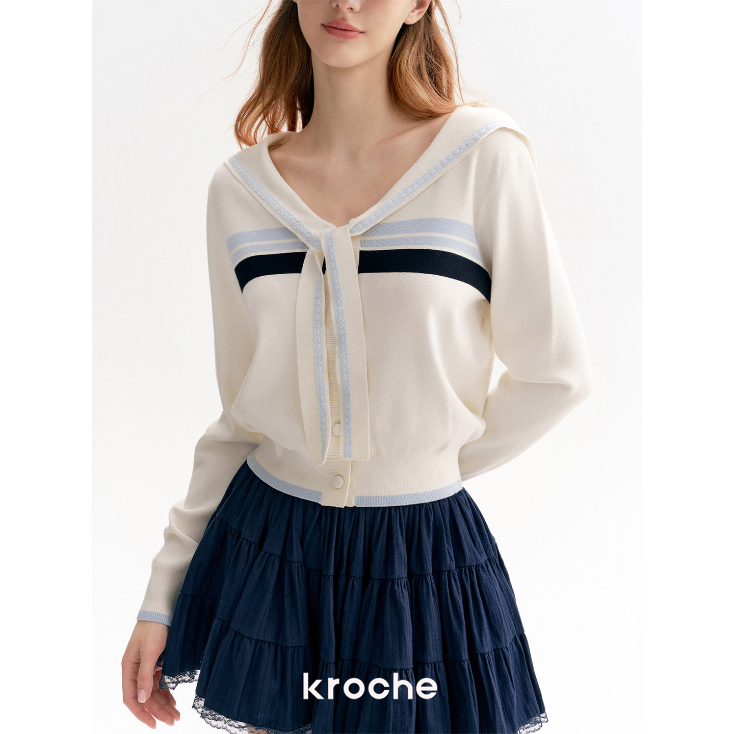 KROCHE レース 配色 ニット KP4003