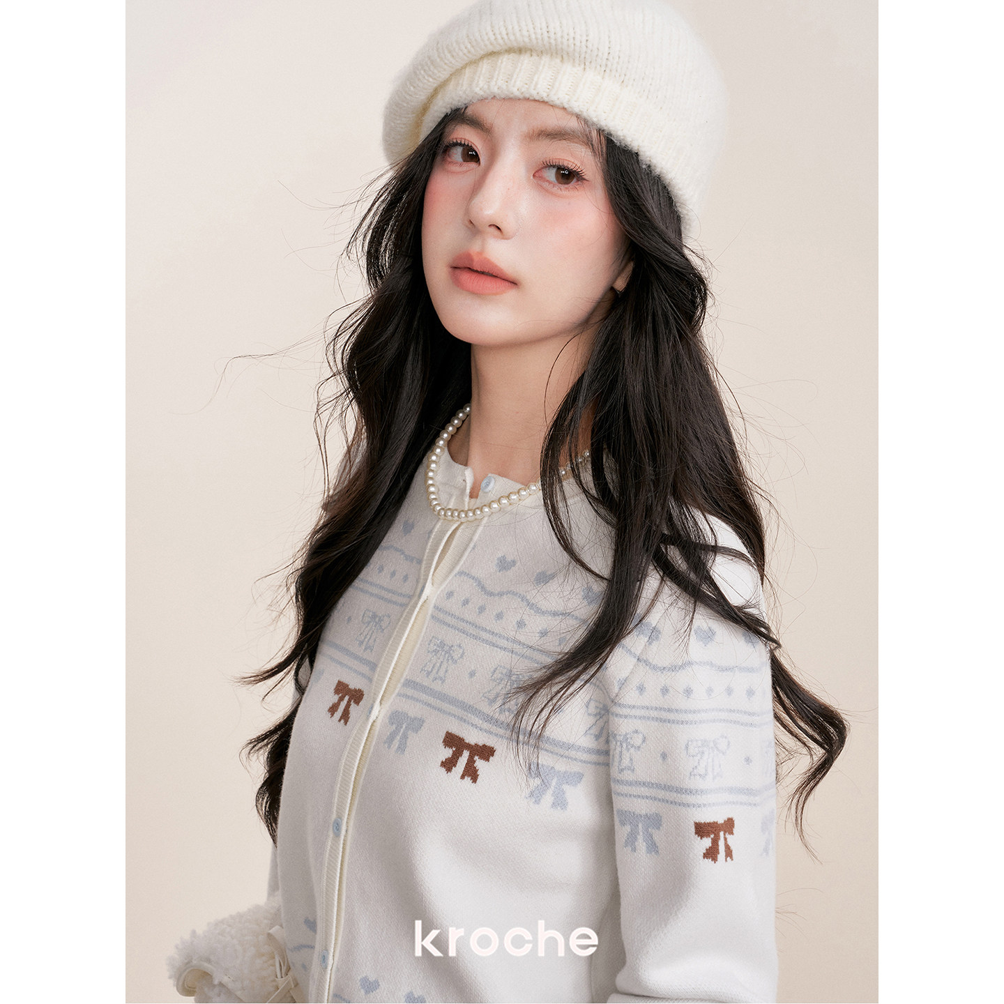 KROCHE ジャカード 配色 ニット KP8037