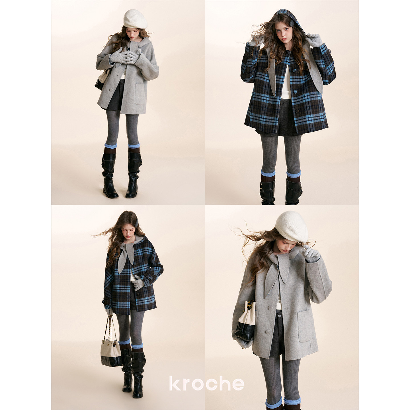 KROCHE フード付き コート KXI7006
