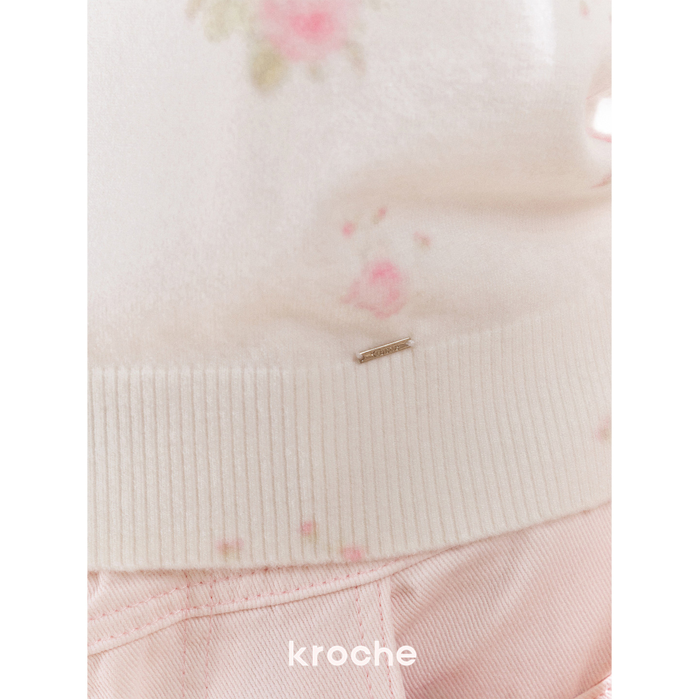 KROCHE レース プリント 半袖 Tシャツ KPC9097