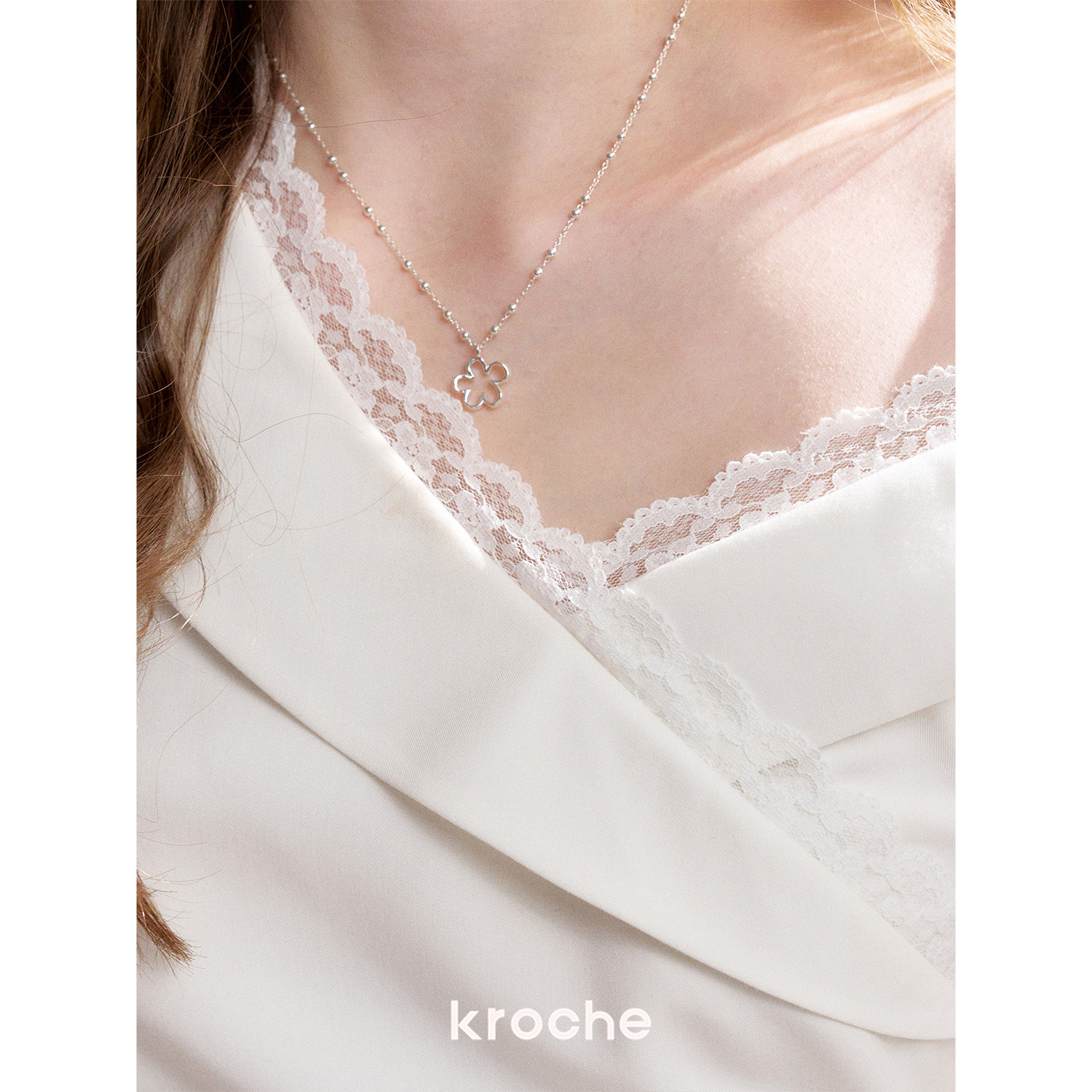 KROCHE レース アシンメトリー ワンピース KR4066