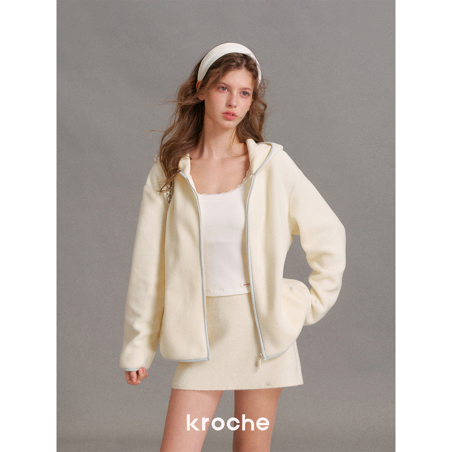 KROCHE 配色 フード付き ジャケット KVA3014