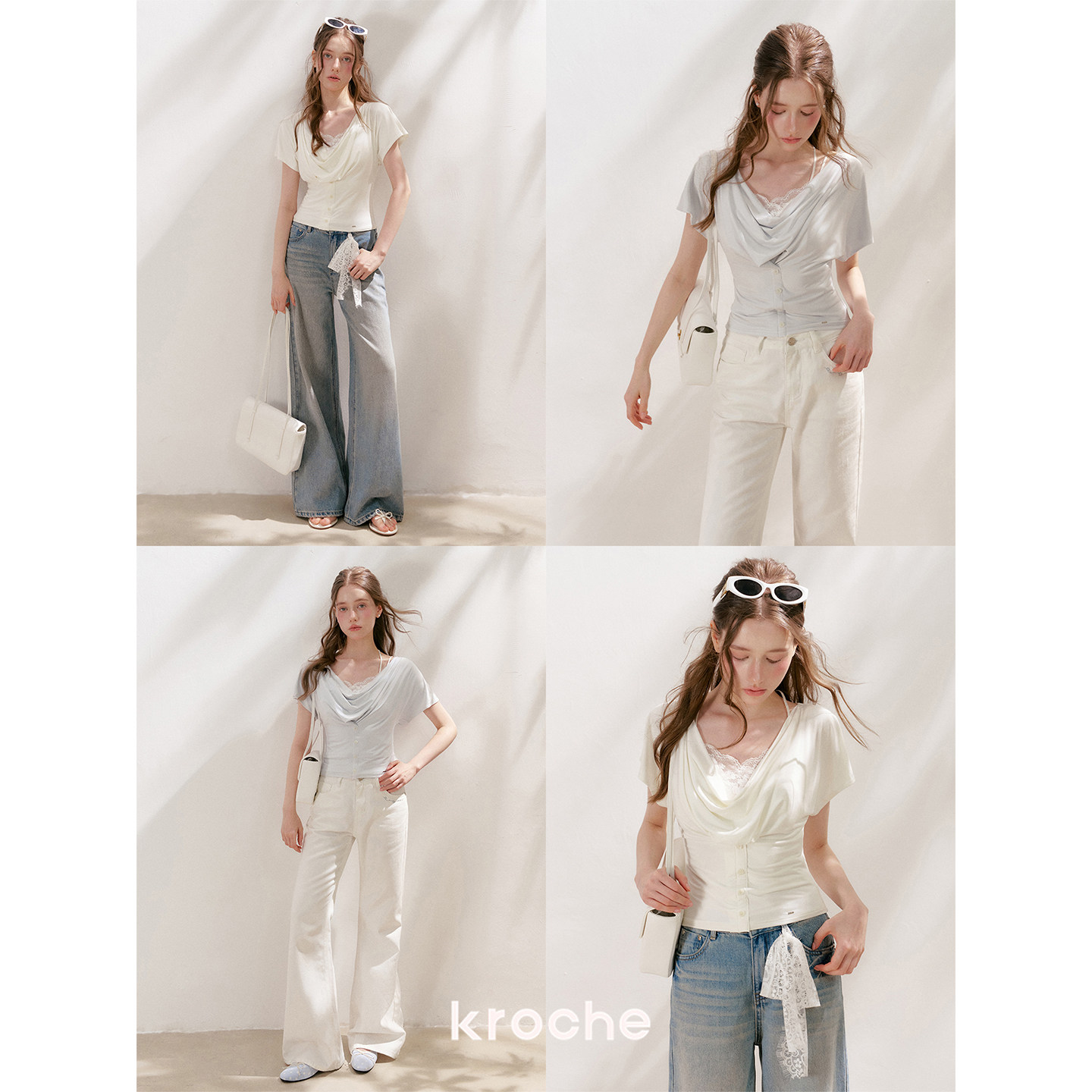 KROCHE アシンメトリー 半袖 Tシャツ