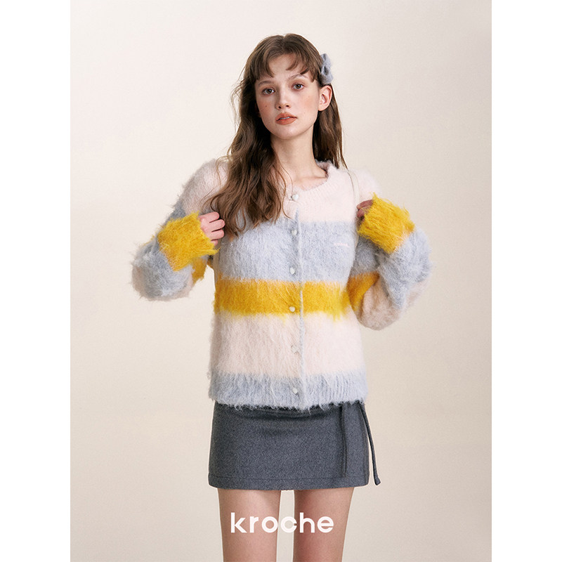 KROCHE ストライプ 配色 長袖 ニット KB4510