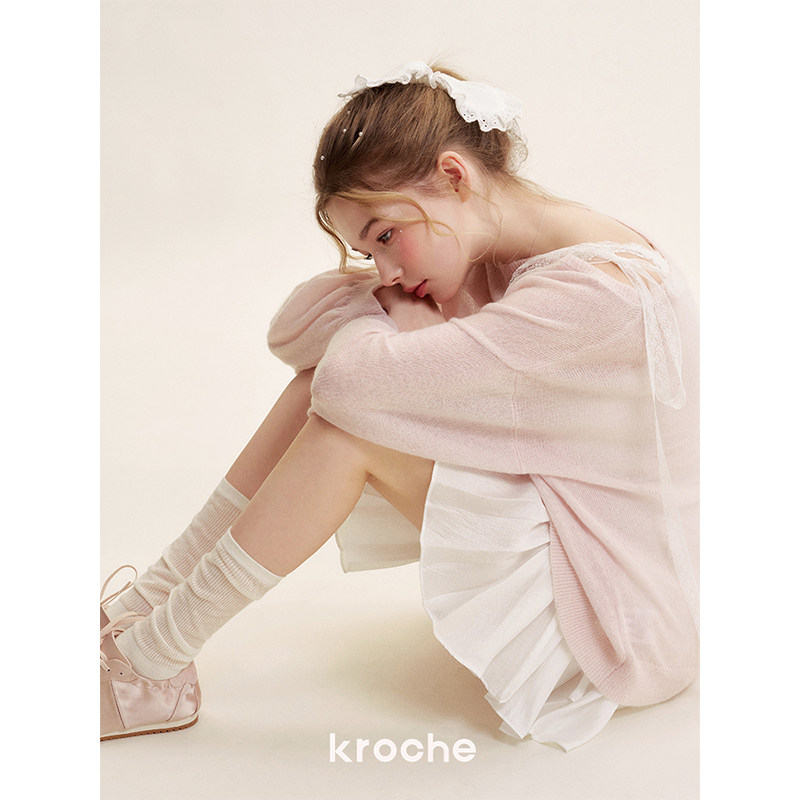 KROCHE レース アシンメトリー 透かし編み ニット KB5103