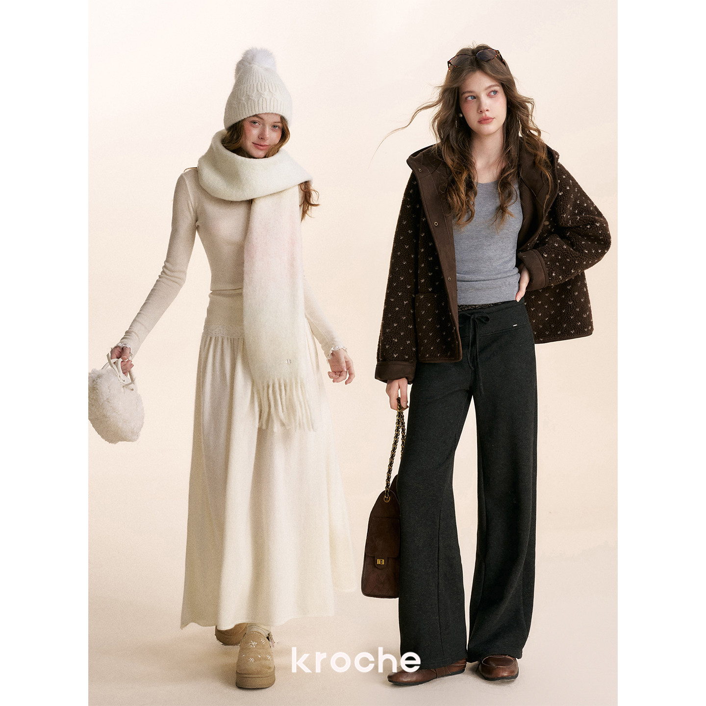 KROCHE Vネック 長袖 ニット KP8062