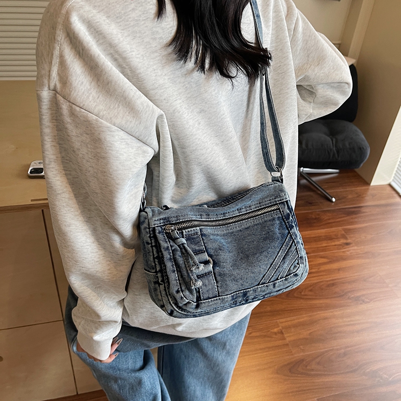 Korean Style Denim Retro Single-Shoulder Phone Bag American Style Women's Crossbody Bag 2026 New Casual Fashion Small Shoulder Bag Trendy