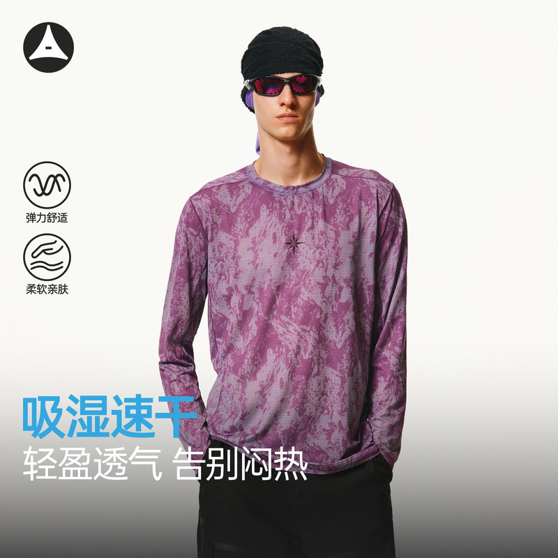 Atry Camouflage Long-Sleeved T-Shirt for Men, Autum 2026 New Style, Outdoor Sports Style, Sun Protection, Quick-Drying, Breathable Base Layer Shirt for Women