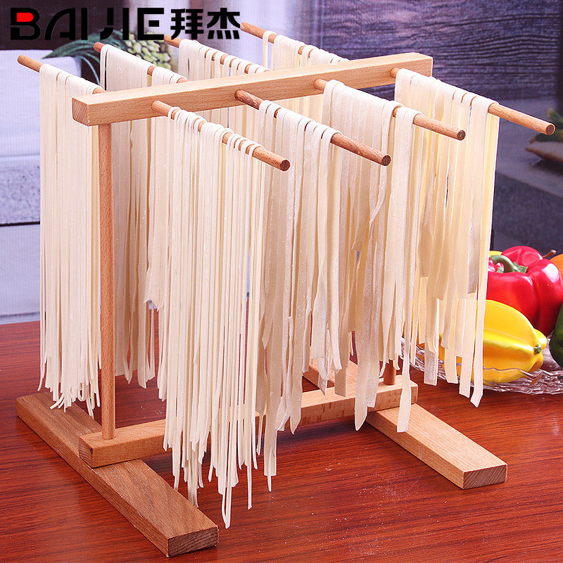 Home Beech Wood Solid Wood Solid Wood Woke Face Hanging Noodle Rack Detachable Sundry Noodle Shelf Kitchen Practical Little Tool