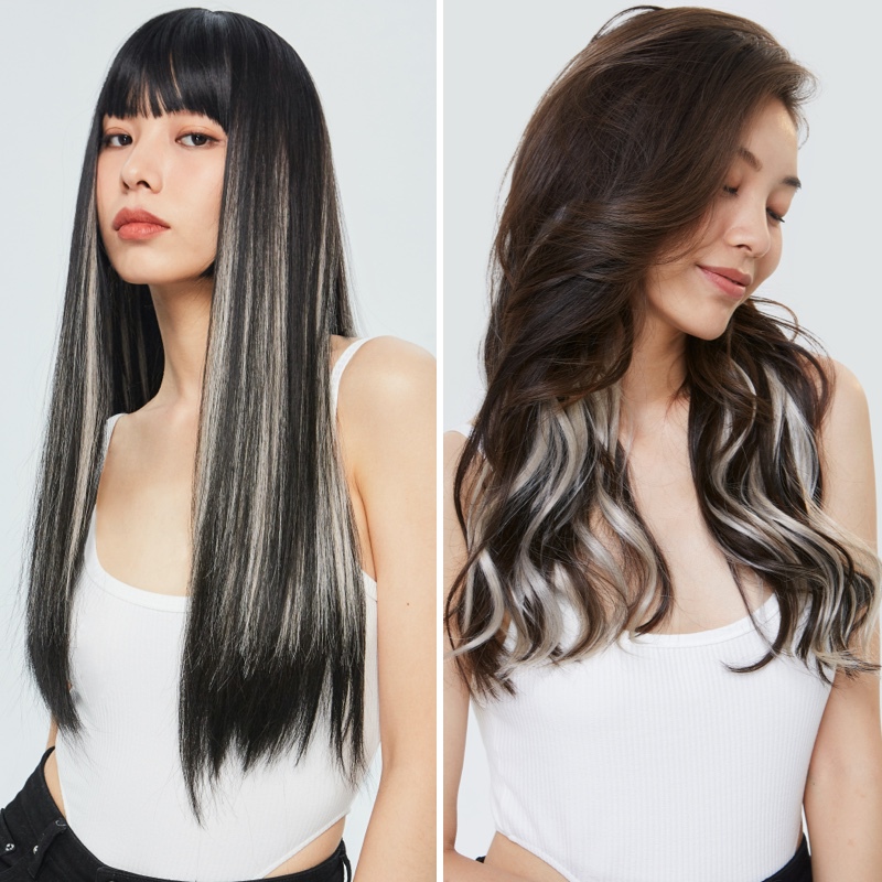Lucy Lee Piano Hair Color Extensions Set, Fashionable Hair Extensions, Highlights, Styling, Parisian Color Dyeing, Invisible Colored Wigs