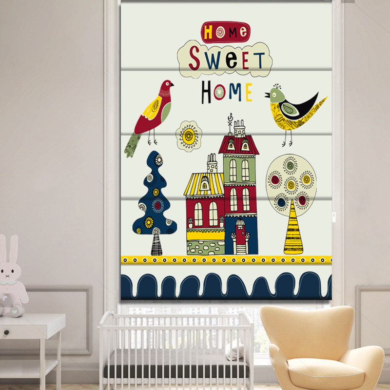 Rome Curtain Children Modern Simple Living Room Bedroom Small Window Shading and Shading Smart Electric Curtain