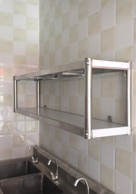 Kitchen rack 3 can be wall-mounted stainless steel shelf support wall-mounted 2 upper hanger seasoning rack display shelf