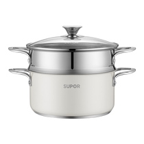 Supor steamer household 304 stainless steel small soup pot thickened double-layer steaming integrated stew pot induction cooker 719
