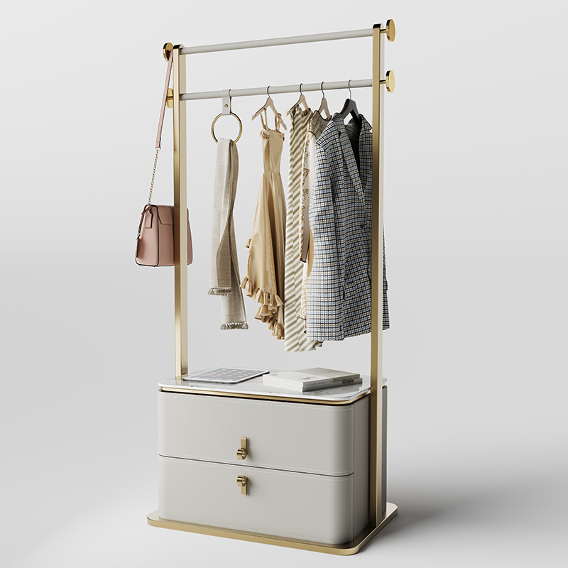 Light Luxury Coat Rack Cabinet for Bedroom, Freestanding Italian Designer High-End Original New Model, Can Store Items