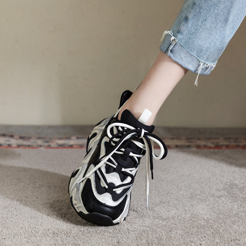 Mary Danny Tide Hits ~ Old Daddy Shoes Women Ins Tide Comeback Ancient Exploits Casual Sneakers up 5cm