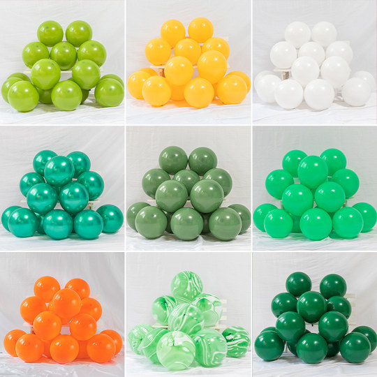 Kindergarten Sports Day Spring Outing Green Forest Theme Balloons Retro 10inch Thick Matte Avocado Birthday